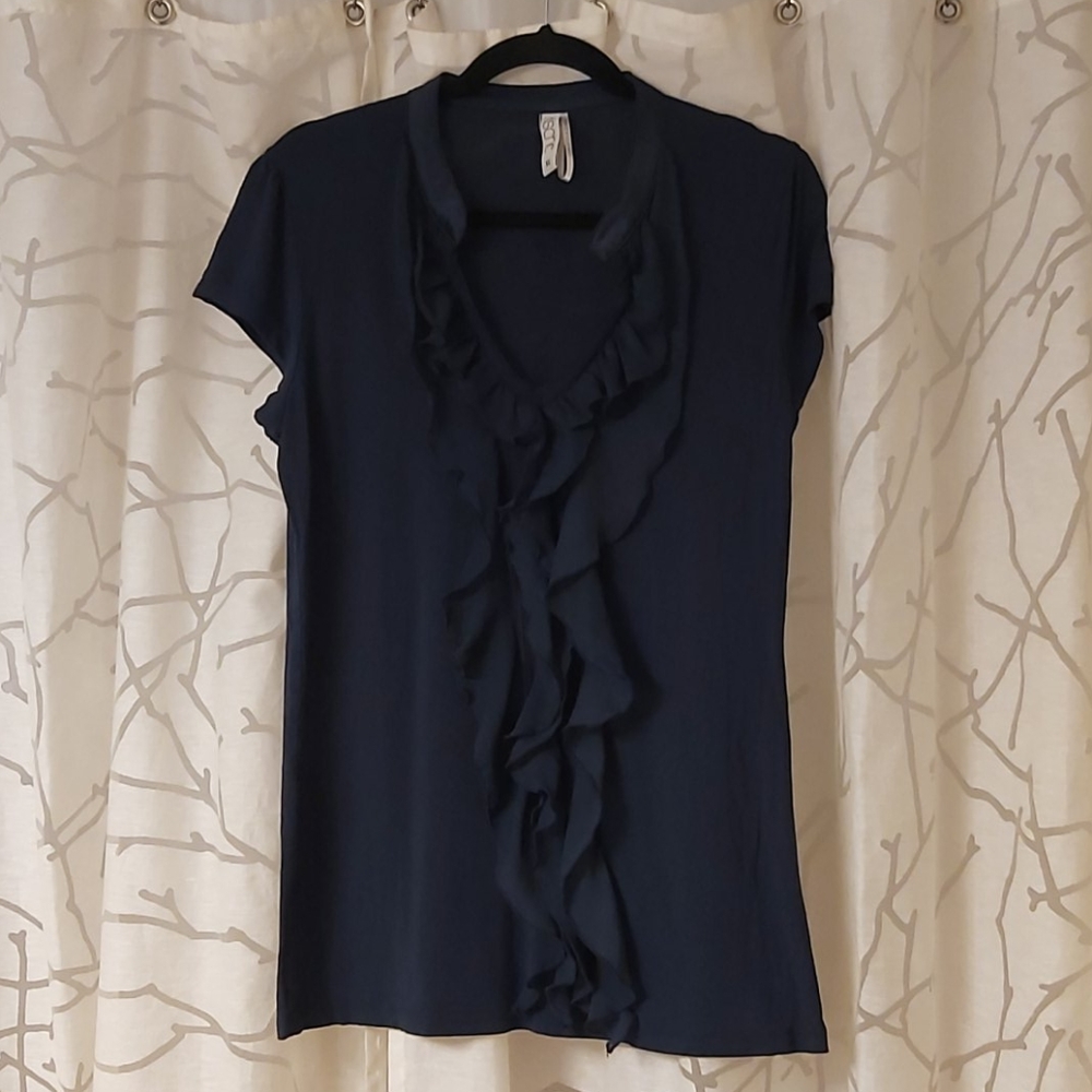 COPY - KISCHE XL Navy Blue capped sleeved Blouse